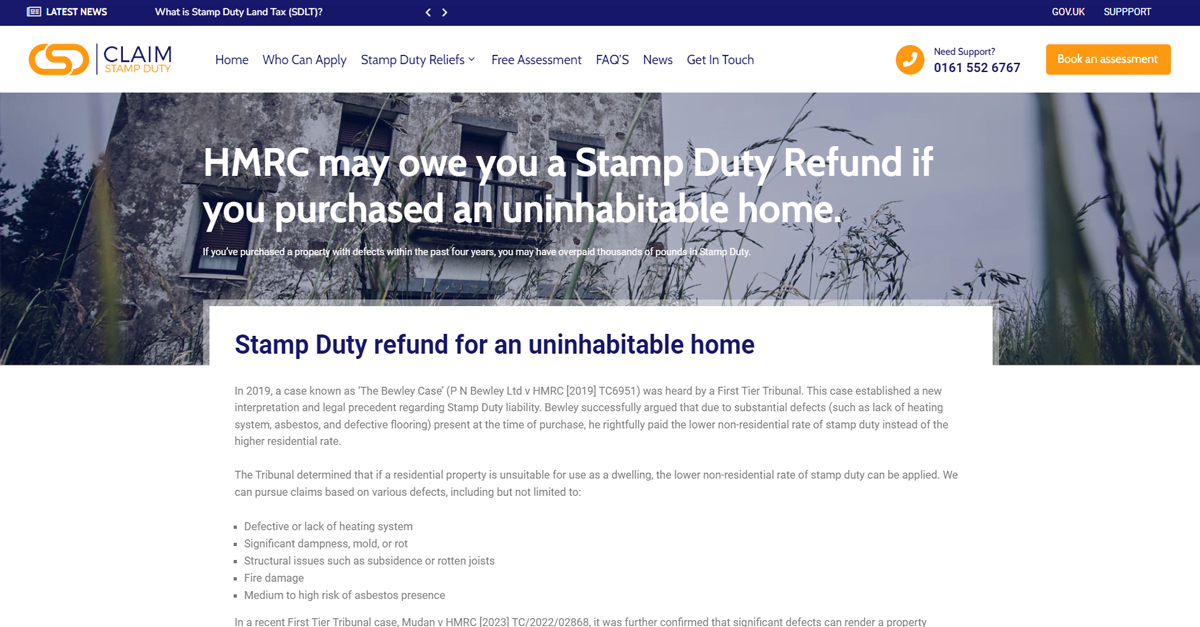 Apply For Stamp Duty Refund Uninhabitable Property